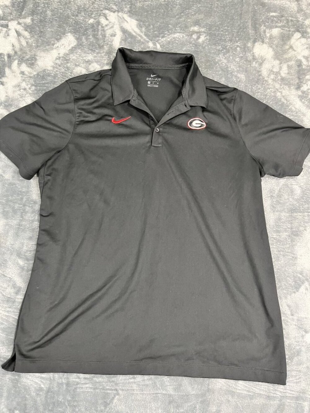 Nike Georgia Bulldogs Black Dri-Fit Polo Shirt XL Mens Short Sleeve